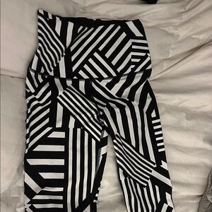Victoria's Secret Black and White Striped Leggings